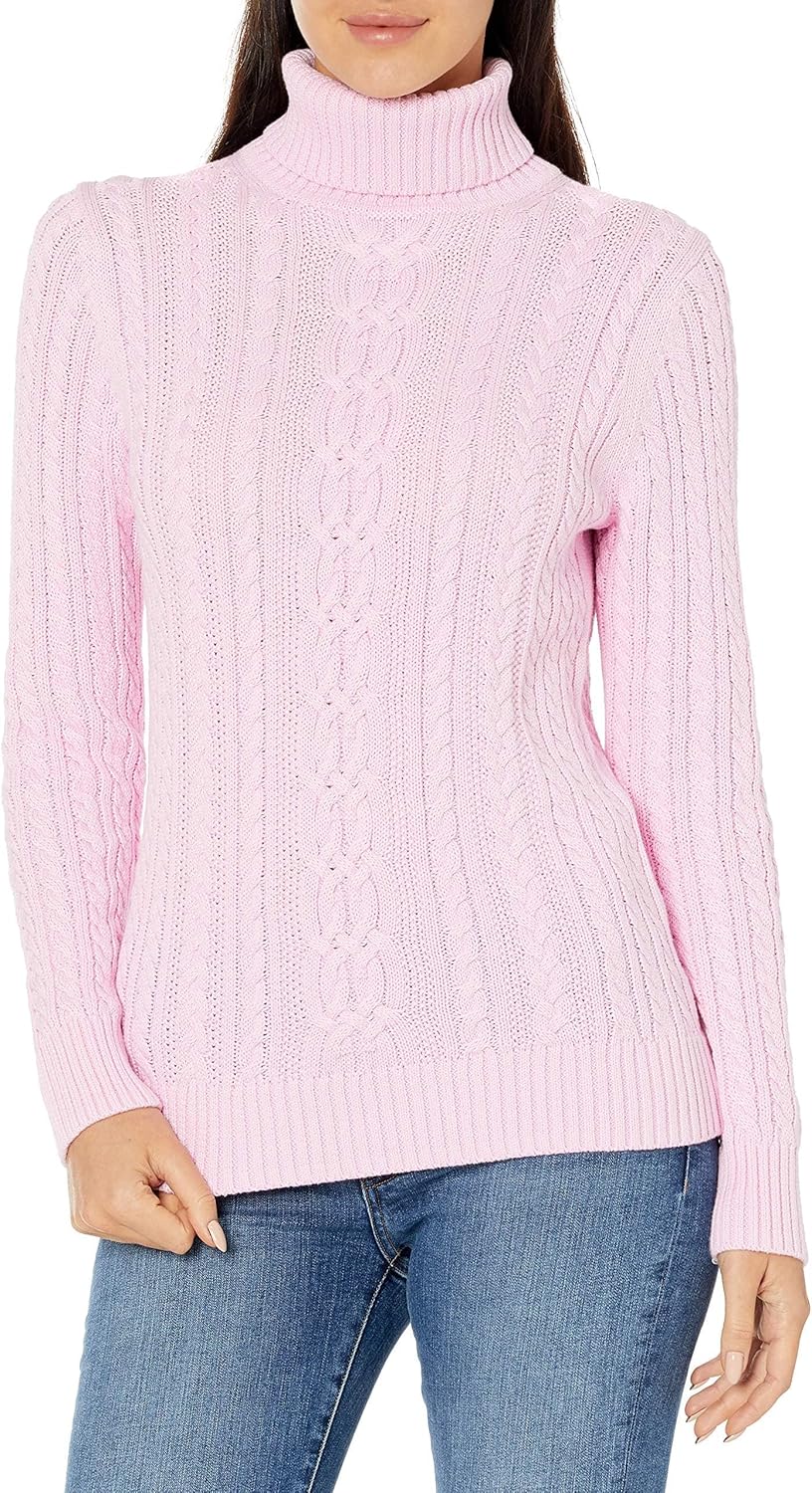 Women’s Fisherman Cable Turtleneck Sweater (Available in Plus Size)